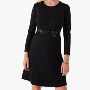 KATE SPADE Black Sequin Bow Waist Dress